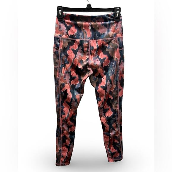 LegEnd High Waisted Leggings Size Medium Multicolor Floral Patterned Workout - Picture 2 of 3